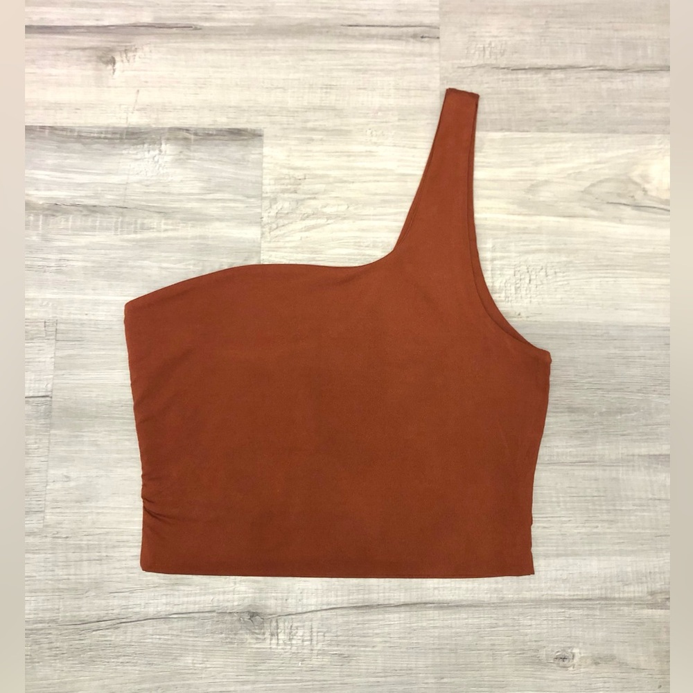 Better Be One-Shoulder Terracotta Crop Top
